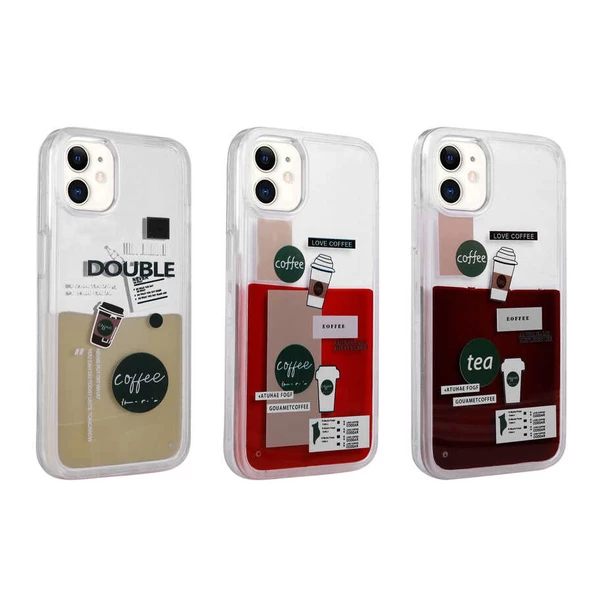 Apple iPhone 12 - Kılıf Desenli Sıvılı Drink Silikon Kapak - 2
