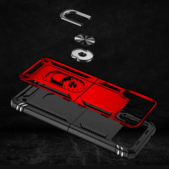Samsung Galaxy Z Flip 4 - Kılıf Yüzüklü Zırh Tank Vega Kapak - 4