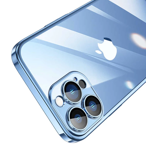 Apple iPhone 14 Pro Max - Kılıf Sert PC Renkli Çerçeveli Riksos Kapak - 7