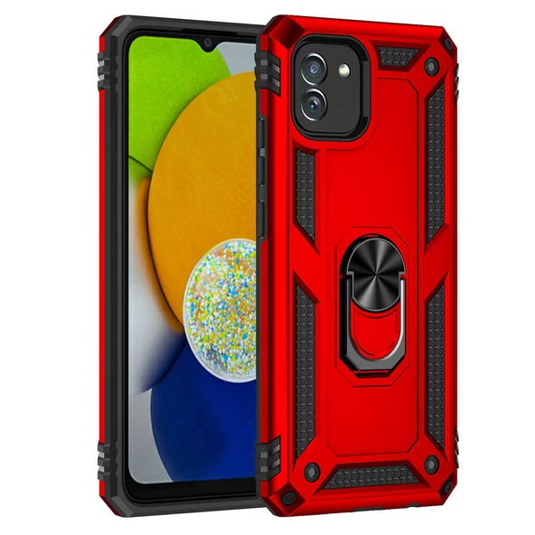 Samsung Galaxy A03 - Kılıf Yüzüklü Zırh Tank Vega Kapak - 2