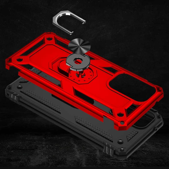 Samsung Galaxy A33 5G - Kılıf Yüzüklü Zırh Tank Vega Kapak - Resim 5