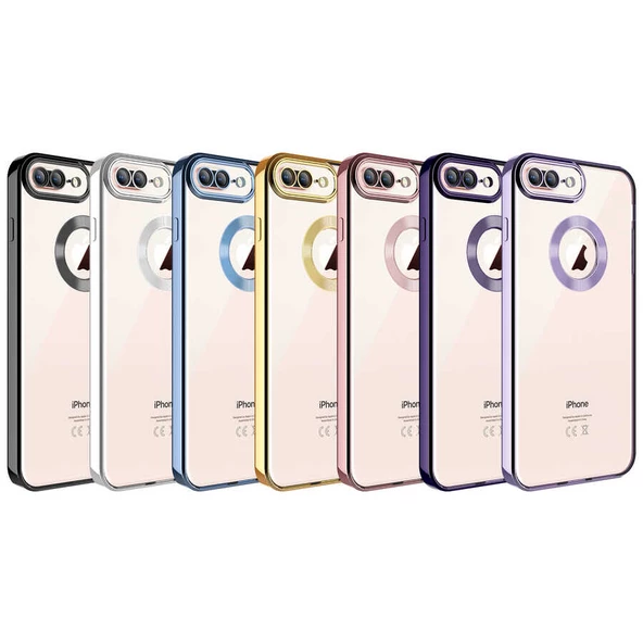 Apple iPhone 8 Plus - Kılıf Kamera Korumalı Logo Gösteren Omega Kapak - Resim 2