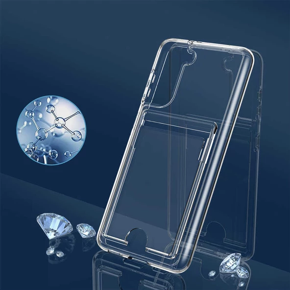 Samsung Galaxy S23 Plus - Kılıf Kartvizit Bölmeli Şeffaf Sert Ensa Kapak - Resim 4