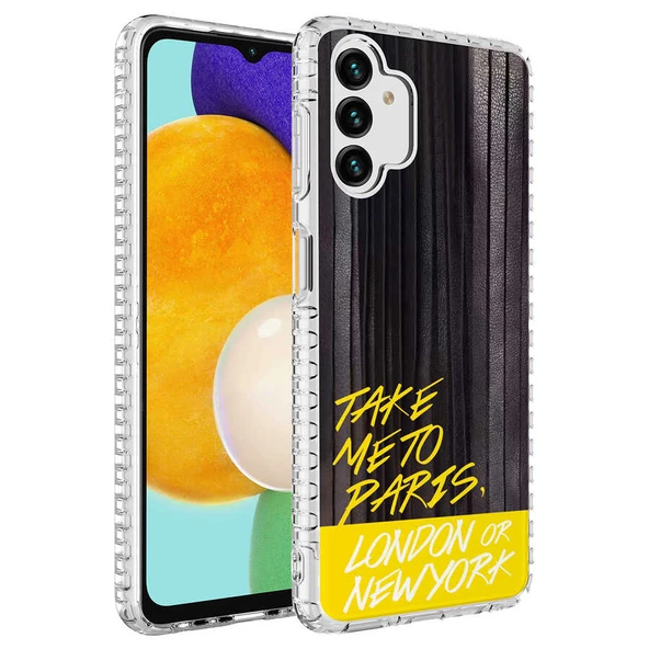 Samsung Galaxy A13 4G - Kılıf Airbag Kenarlı Renkli Desenli Silikon Elegans Kapak