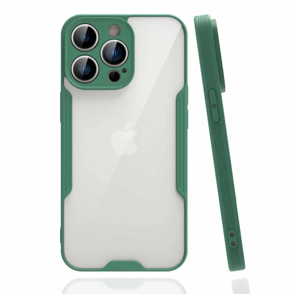 Apple iPhone 14 Pro - Kılıf Kenarı Renkli Arkası Şeffaf Parfe Kapak ürün görseli