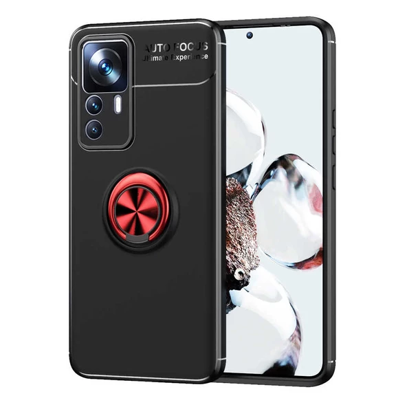 Xiaomi Mi 12T Pro - Kılıf Yüzüklü Karbon Ravel Silikon Kapak ürün görseli