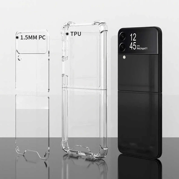 Samsung Galaxy Z Flip 4 - Kılıf Kenar Köşe Korumalı Nitro Anti Shock Silikon - Resim 4