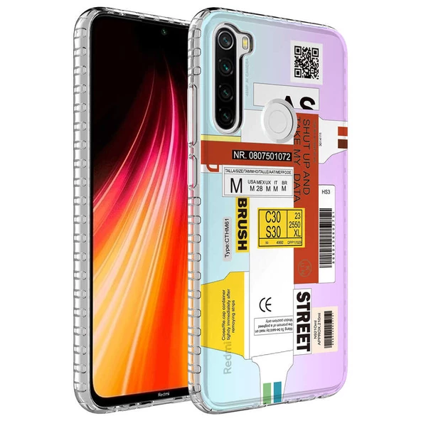 Xiaomi Redmi Note 8 - Kılıf Airbag Kenarlı Renkli Desenli Silikon Elegans Kapak