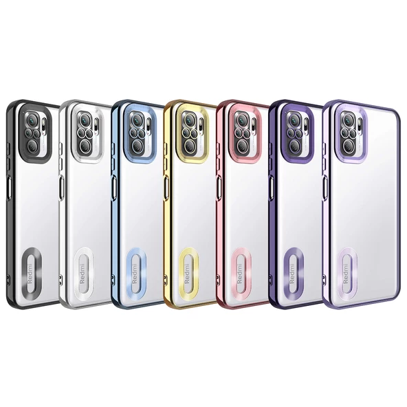 Xiaomi Redmi Note 10S - Kılıf Kamera Korumalı Logo Gösteren Omega Kapak - Resim 2