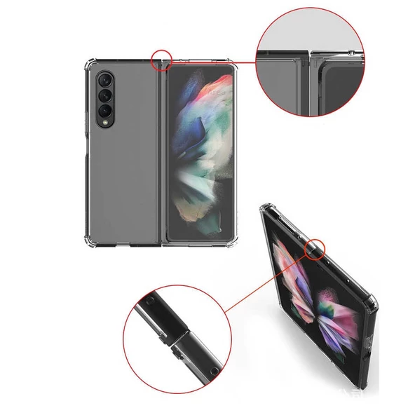 Samsung Galaxy Z Fold 4 - Kılıf Kenar Köşe Korumalı Nitro Anti Shock Silikon - Resim 2
