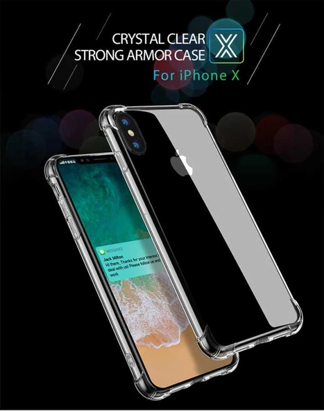 Apple iPhone X - Kılıf Kenar Köşe Korumalı Nitro Anti Shock Silikon - Resim 4