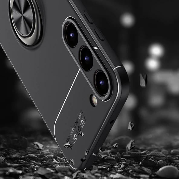 Samsung Galaxy S23 - Kılıf Yüzüklü Karbon Ravel Silikon Kapak - Resim 6