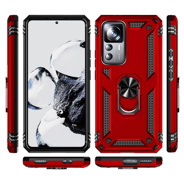 Xiaomi Mi 12T - Kılıf Yüzüklü Zırh Tank Vega Kapak - Resim 5