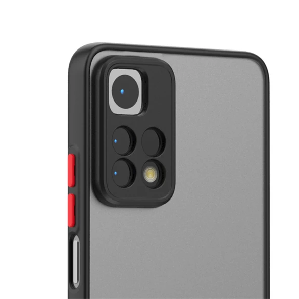 Xiaomi Redmi Note 11 Pro 5G - Kılıf Arkası Buzlu Renkli Düğmeli Hux Kapak - 2