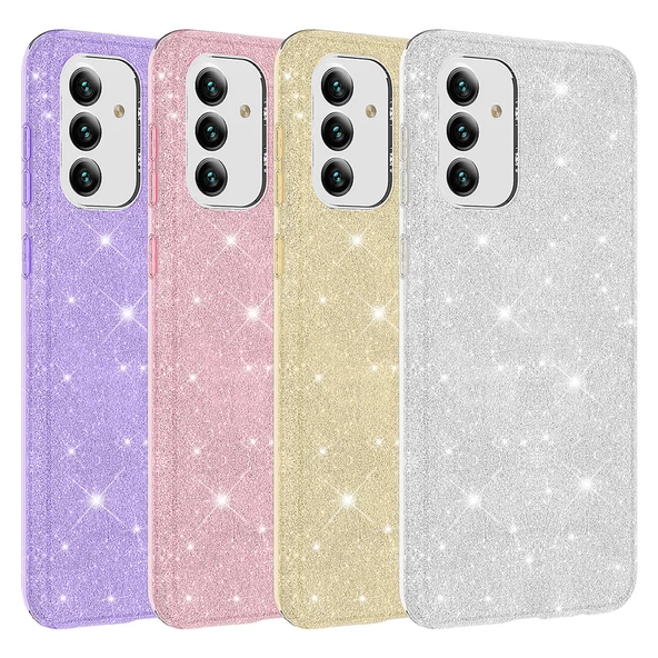 Samsung Galaxy A13 5G - Kılıf Simli Koruyucu Shining Silikon - Resim 2