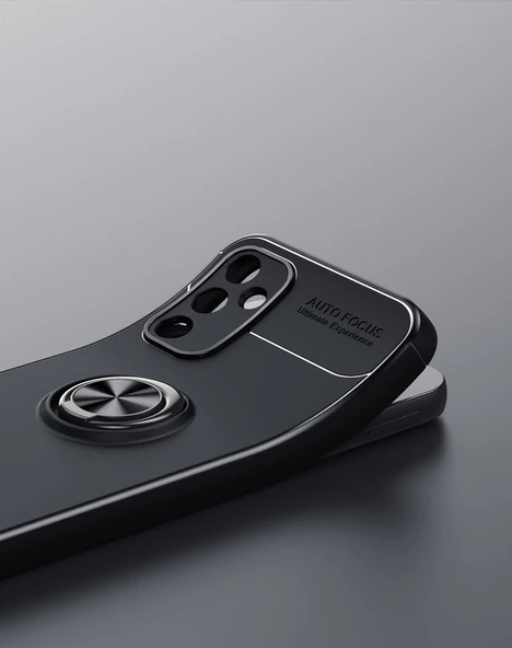 Samsung Galaxy A14 - Kılıf Yüzüklü Karbon Ravel Silikon Kapak - Resim 4