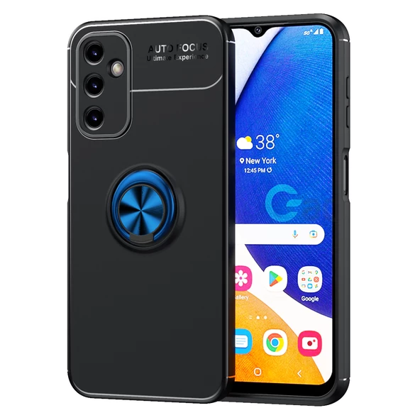 Samsung Galaxy A14 - Kılıf Yüzüklü Karbon Ravel Silikon Kapak ürün görseli