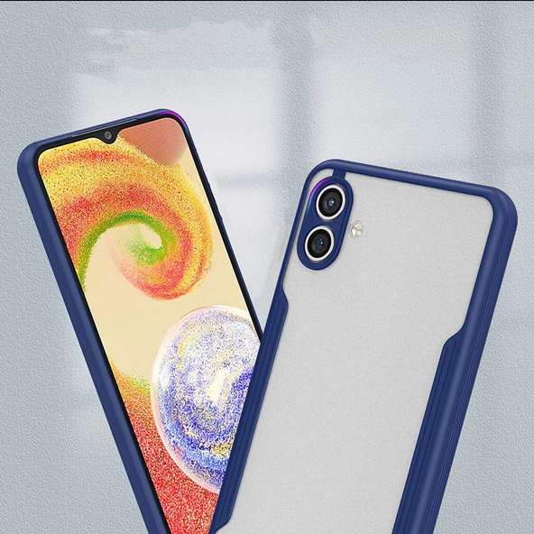 Samsung Galaxy A04 - Kılıf Kenarı Renkli Arkası Şeffaf Parfe Kapak - Resim 3