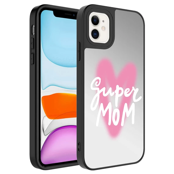 Apple iPhone 11 - Kılıf Aynalı Desenli Kamera Korumalı Parlak Mirror Kapak