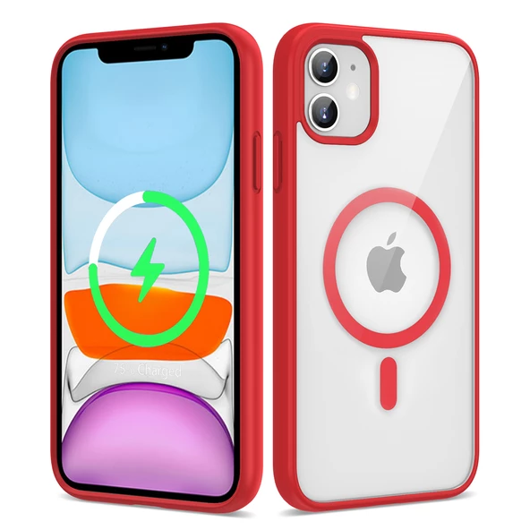 Apple iPhone 11 - Kılıf Magsafe Wireless Şarj Özellikli Silikon Ege Kapak - 1