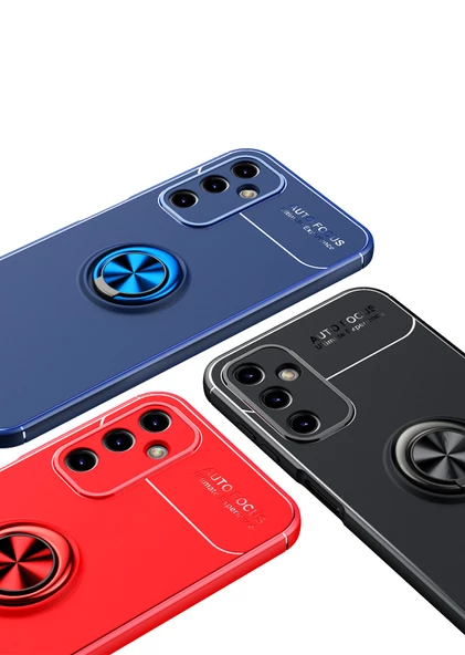 Samsung Galaxy A14 - Kılıf Yüzüklü Karbon Ravel Silikon Kapak - Resim 7