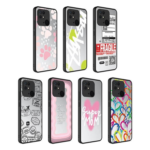 Xiaomi Redmi 10C - Kılıf Aynalı Desenli Kamera Korumalı Parlak Mirror Kapak - Resim 2