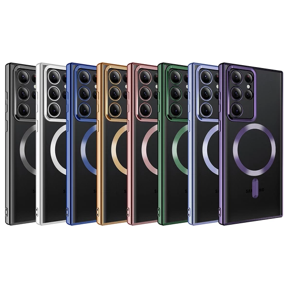 Samsung Galaxy S22 Ultra - Kılıf Magsafe Wireless Şarj Özellikli Setro Silikon - Resim 2