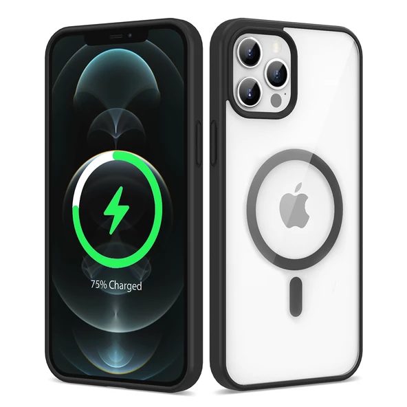 Apple iPhone 12 Pro - Kılıf Magsafe Wireless Şarj Özellikli Silikon Ege Kapak