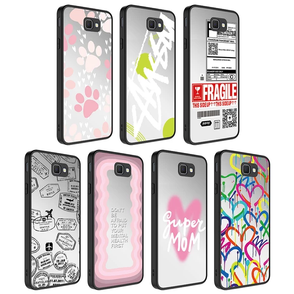 Samsung Galaxy J7 Prime - Kılıf Aynalı Desenli Kamera Korumalı Parlak Mirror Kapak - Resim 2