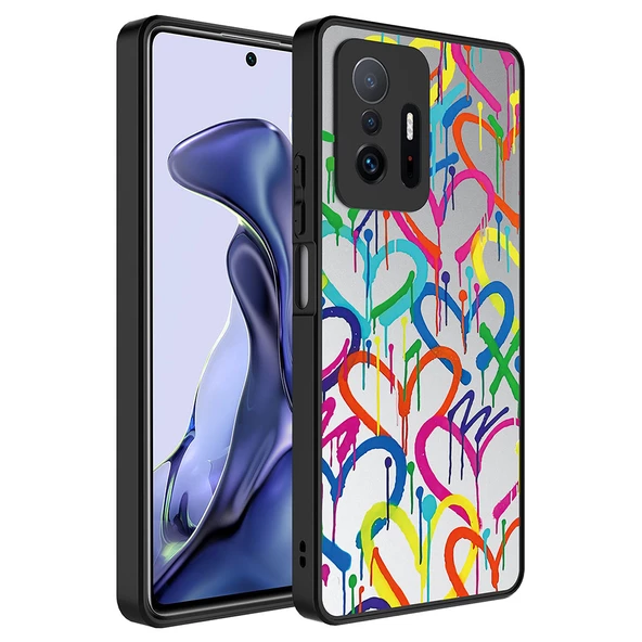 Xiaomi Mi 11T 5G - Kılıf Aynalı Desenli Kamera Korumalı Parlak Mirror Kapak