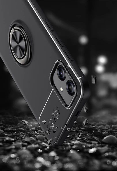 Samsung Galaxy A04E - Kılıf Yüzüklü Karbon Ravel Silikon Kapak - Resim 7