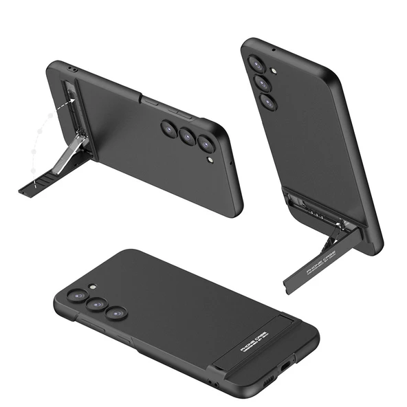 Samsung Galaxy S23 - Kılıf Kamera Korumalı Dikey Standlı Ays Kapak