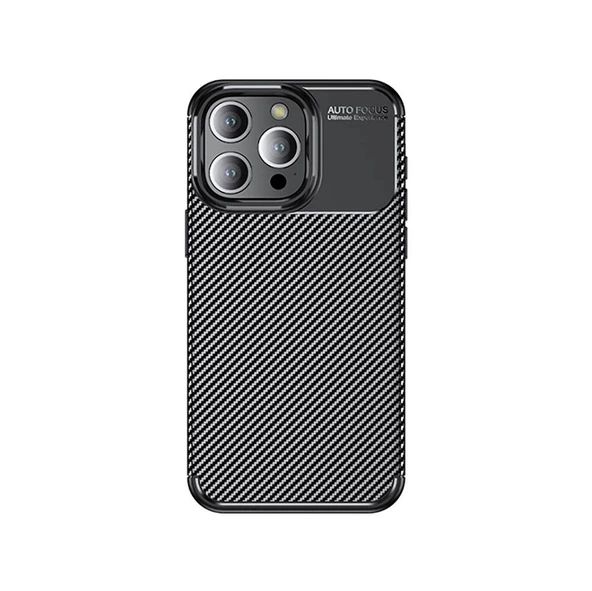 Apple iPhone 15 Pro Max - Kılıf Auto Focus Karbon Negro Silikon Kapak - Resim 3