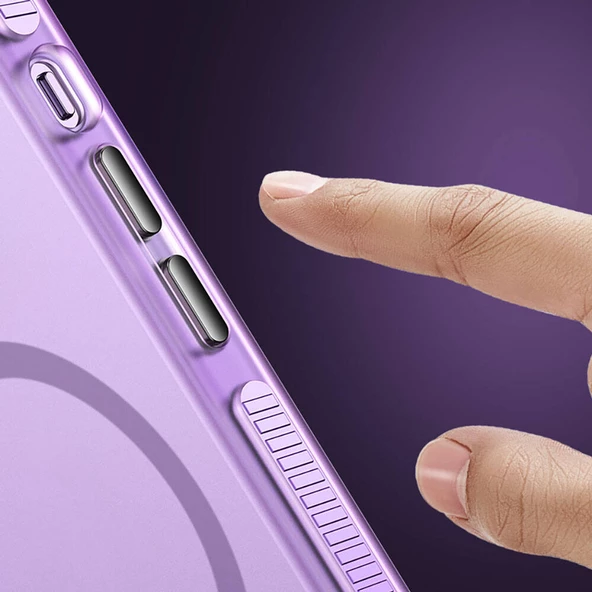 Apple iPhone 15 Pro Max - Kılıf Airbagli Magsafe Wireless Şarj Özellikli Lens Koruyuculu Klaptika Kapak - Resim 7