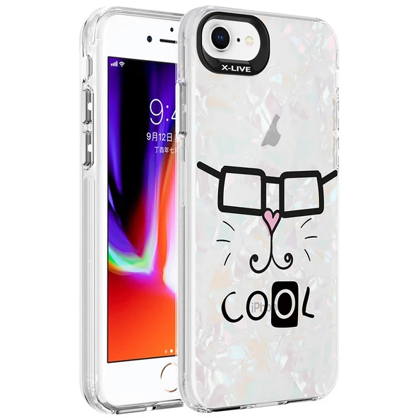 Apple iPhone 7 - Kılıf Mermer Desenli Marbello Kapak