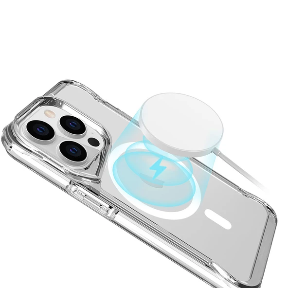 Apple iPhone 15 Pro - Kılıf Magsafe Şarj Özellikli T-Max Magsafe Kapak - Resim 6