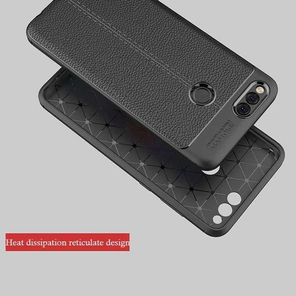 Huawei Honor 7X - Kılıf Auto Focus Karbon Niss Silikon Kapak - Resim 4