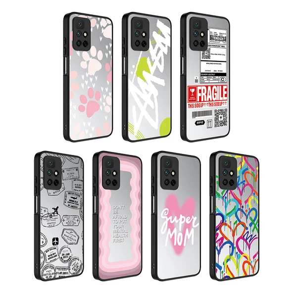 Xiaomi Redmi 10 - Kılıf Aynalı Desenli Kamera Korumalı Parlak Mirror Kapak - Resim 2