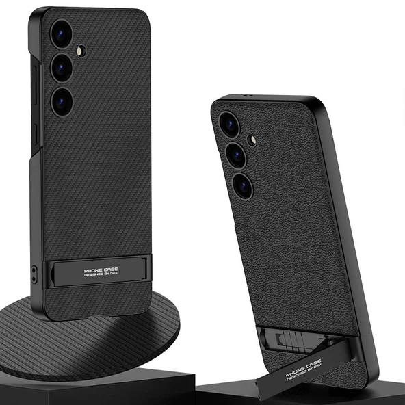 Samsung Galaxy S24 - Kılıf Kamera Korumalı Leather Dikey Standlı Ays Kapak ürün görseli