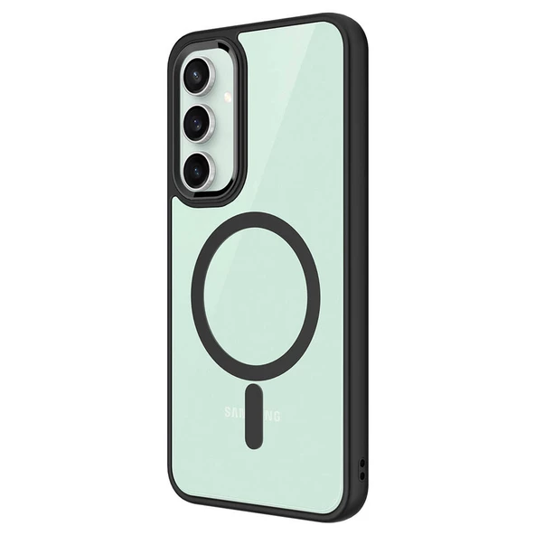 Samsung Galaxy S23 FE - Kılıf Wireless Şarj Özellikli Krom Magsafe Silikon Kapak - Resim 2