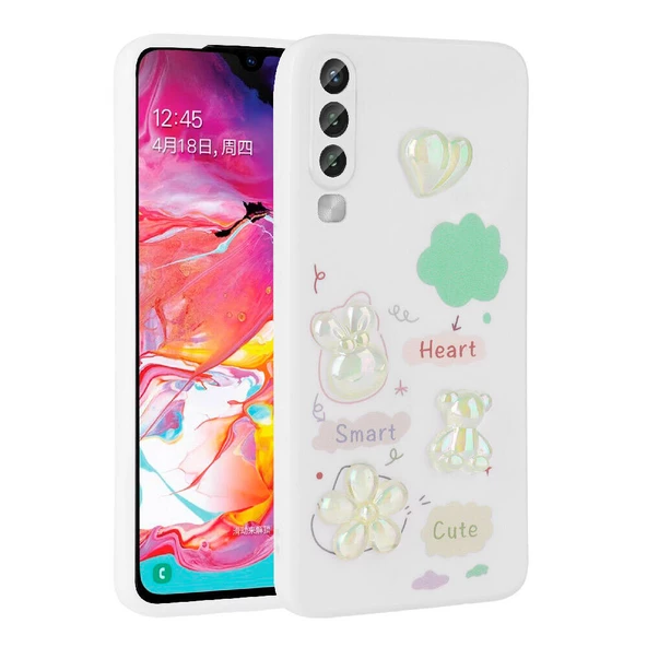 Samsung Galaxy A50 - Kılıf Kabartma Figürlü Parlak Toys Silikon Kapak