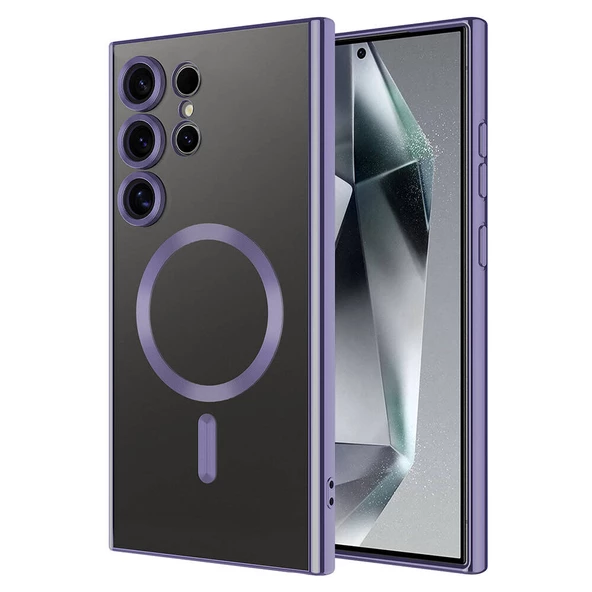 Samsung Galaxy S24 Ultra - Kılıf Kamera Korumalı Magsafe Wireless Şarj Özellikli Demre Kapak - Resim 5