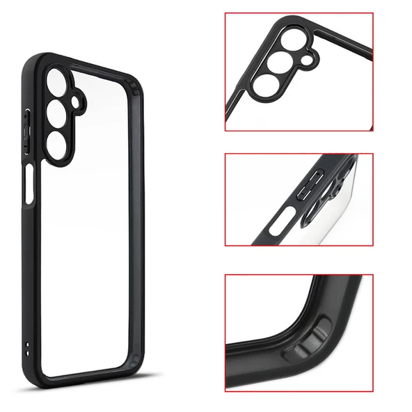 Samsung Galaxy A25 - Kılıf Kamera Korumalı Şeffaf Arka Yüzey New Roll Kapak - Resim 8