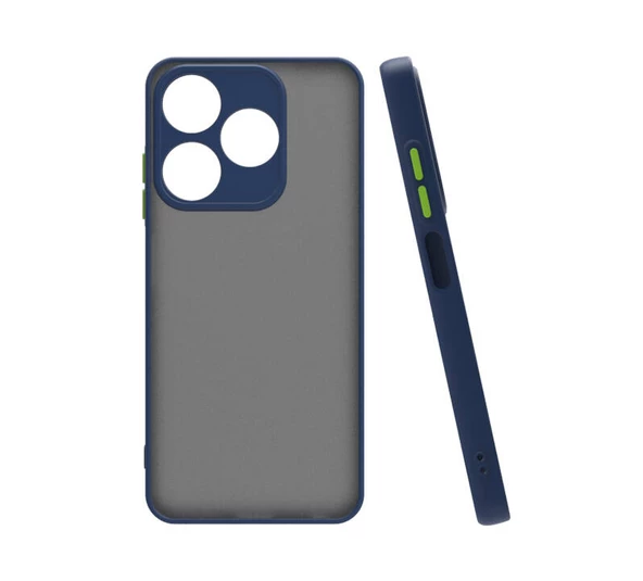 Tecno Spark 10 4G - Kılıf Arkası Buzlu Renkli Düğmeli Hux Kapak ürün görseli