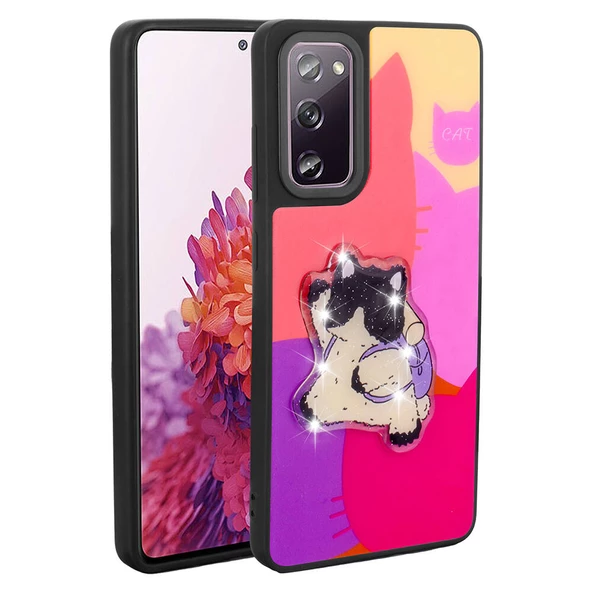 Samsung Galaxy S20 FE - Kılıf Parlayan Kabartmalı İkonik Figürlü Amas Silikon Kapak ürün görseli
