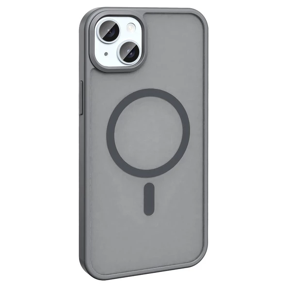 Apple iPhone 14 - Kılıf Magsafe Şarj Özellikli Mat Arka Yüzey Sio Kapak - Resim 6