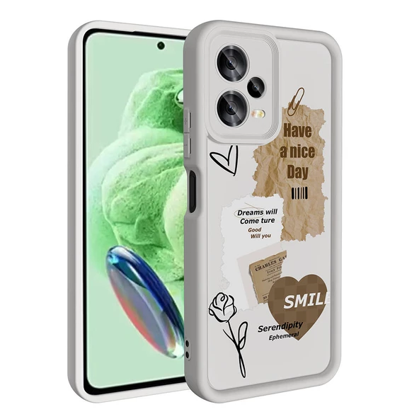 Xiaomi Redmi Note 12 5G - Kılıf Kamera Korumalı Baskılı Arka Yüzey Klas Kapak - 3