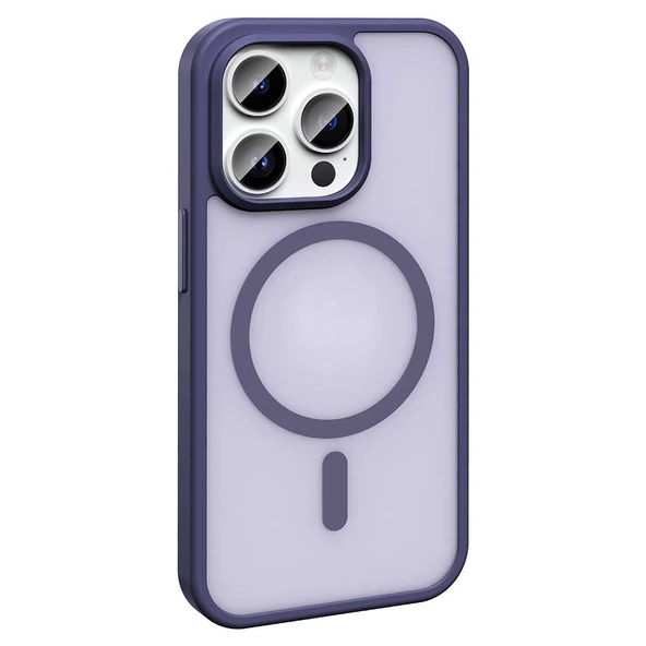 Apple iPhone 14 Pro Max - Kılıf Magsafe Şarj Özellikli Mat Arka Yüzey Sio Kapak - Resim 2