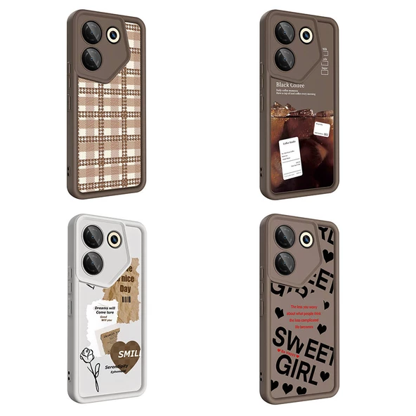 Tecno Camon 20 Pro 5G - Kılıf Kamera Korumalı Baskılı Arka Yüzey Klas Kapak - Resim 7