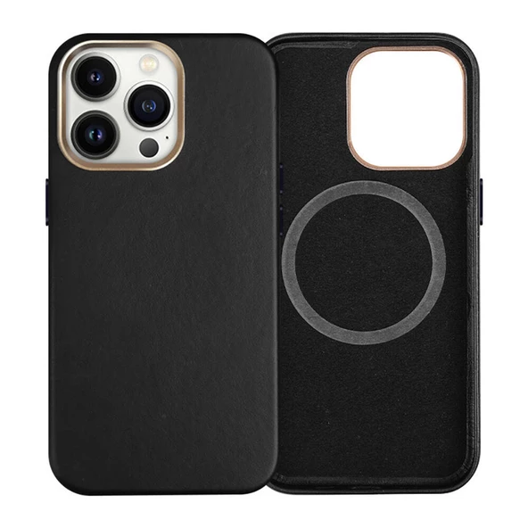 Apple iPhone 15 Pro - Kılıf Magsafe Şarj Özellikli PU Deri Adora Kapak - Resim 2